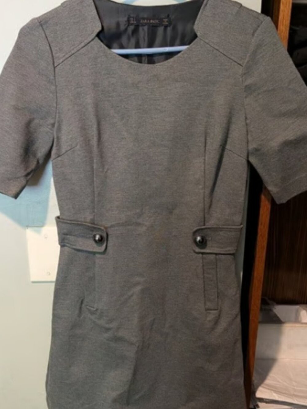 ZARA BASIC Sheath Dress Gray Heather Size S